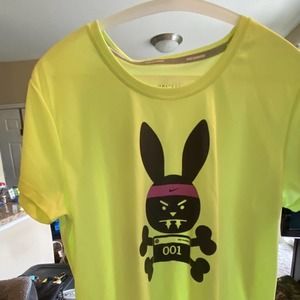 Women’s Large Neon Yellow Nike Dri-fit race shirt